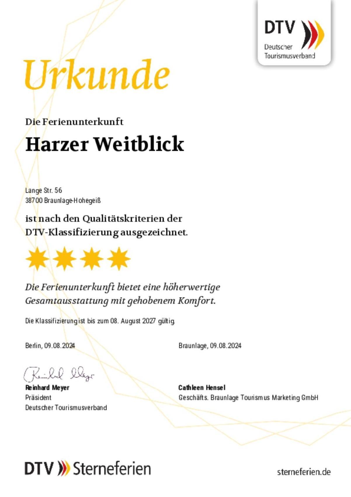 Fewo Harzer Weitblick, Hunde Willkommen, W-Lan, 2X Smart Tv, Dtv 4 Sterne, 4 Pfoten Braunlage Exteriér fotografie